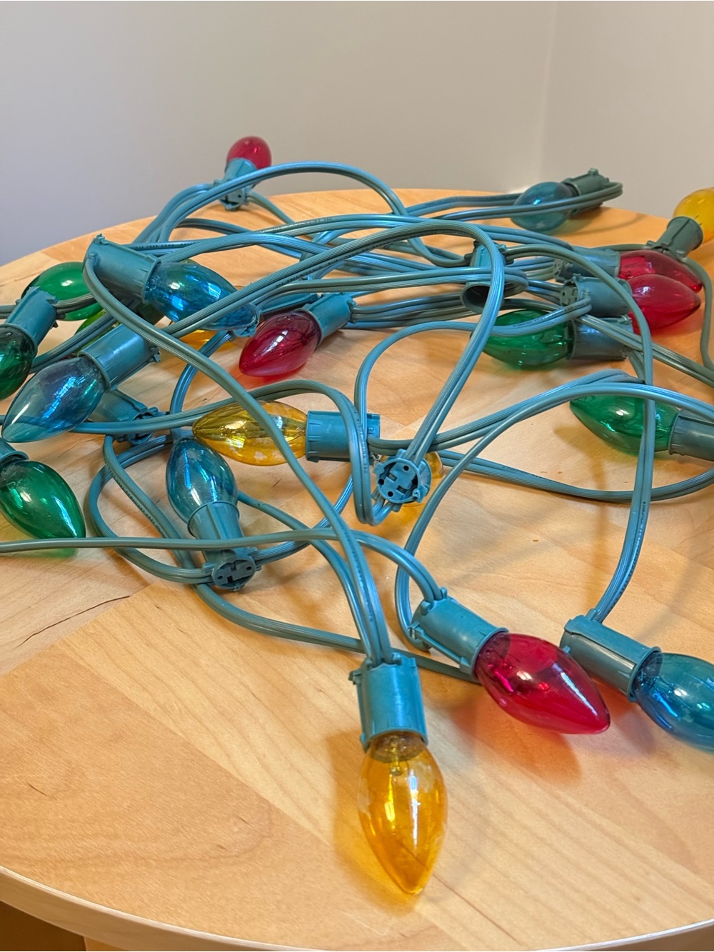 22ft Vintage Plug In Multicoloured String of Christmas Lights Holiday Decoration